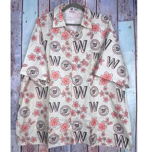 Washington Nationals MLB Cherry Blossom City Connect Button Down Shirt Mens 2XL
